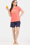 Rosaline Bon Appetit Knit Cotton Shorts Set - Ocean Cavern — thumbnail 4